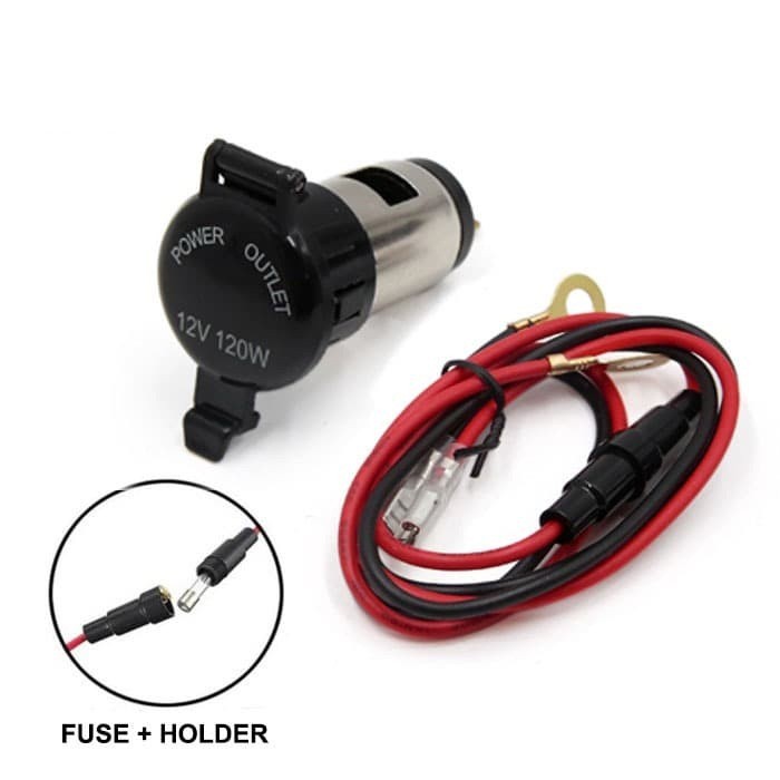 Charger Mobil dan Motor Socket Full Set Plug Outlet 12-24V