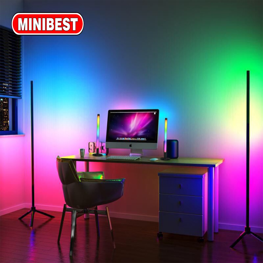 MINIBEST Lampu RGB Stand Sudut Lantai Minimalis / Standing Side Floor Lamp / Lampu Dekorasi standing rgb