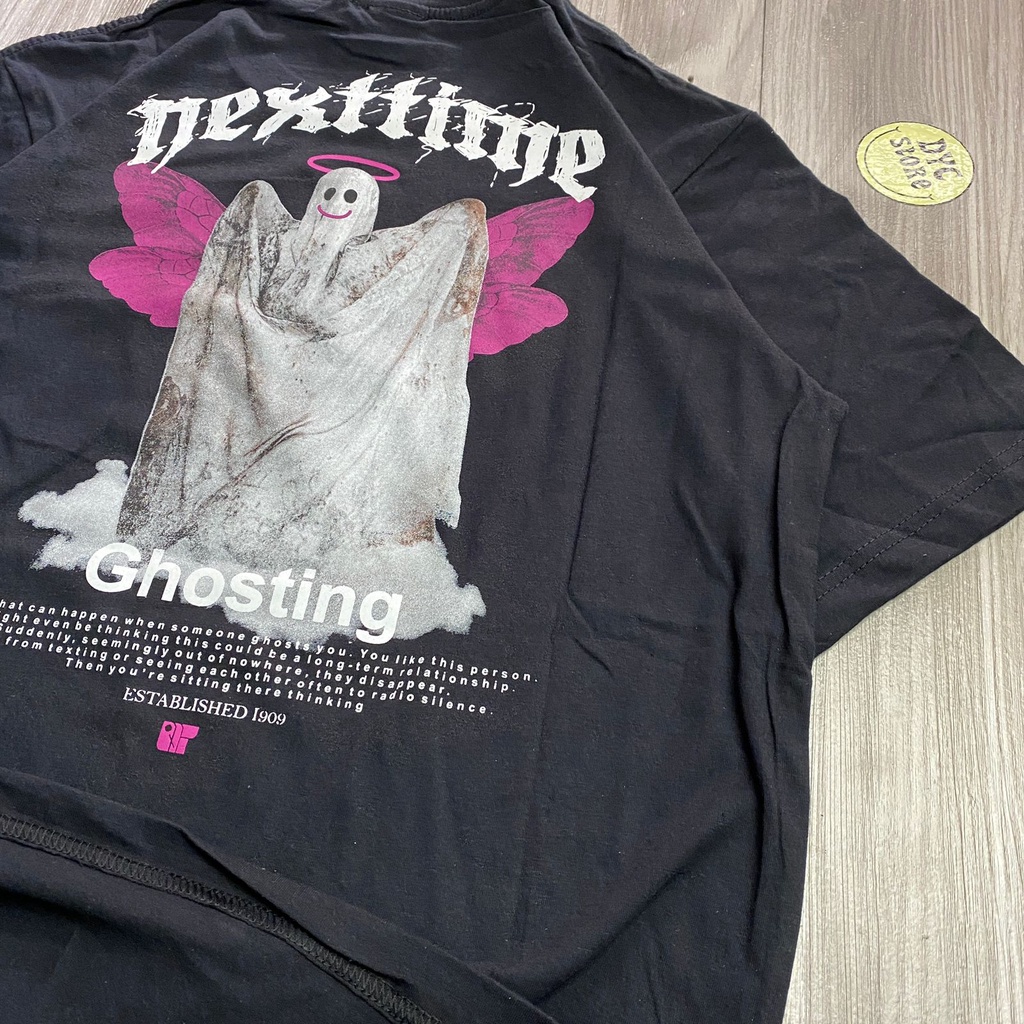 T-SHIRT STREETWEAR KAOS DISTRO ORIGINAL SEVENKEY x NEXTTIME SPESIAL ART THE GHOSTING KAOS HITAM PRIA WANITA  OVERSIZE