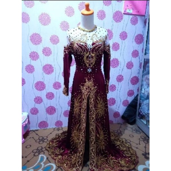 Kebaya bludru ekor/kebaya bludru pengantin