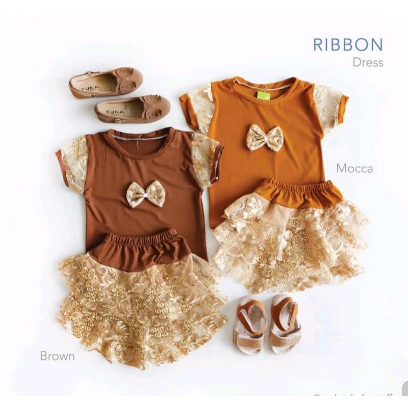 Setelan Brukat Dress Anak Perempuan / Dress Brukat Kombinasi Anak Perempuan Murah