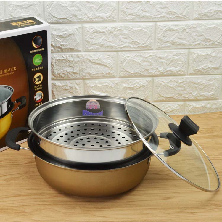 Panci Steamer Panci Kukus lubang besar Stainless Steel Parutan