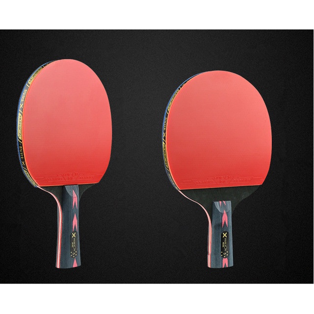 2pcs Ditingkatkan 5bintang Karbon Ditingkatkan Set Raket Tenis Meja Ringan Kuat Ping Pong Dayung Kelelawar Dengan Kontrol Yang Baik