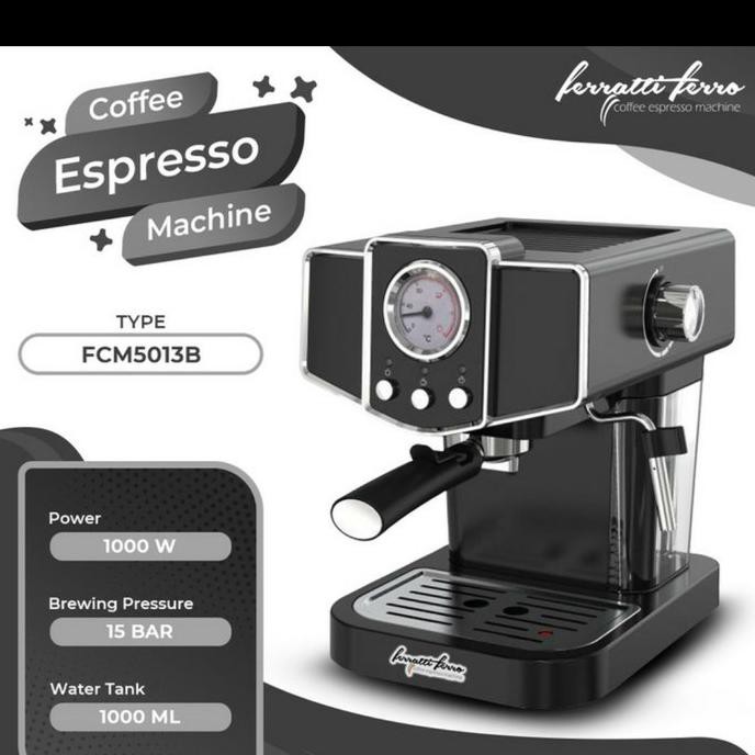 Mesin Espresso Ferratti Ferro FCM5013B - Kopi Enak dan Praktis