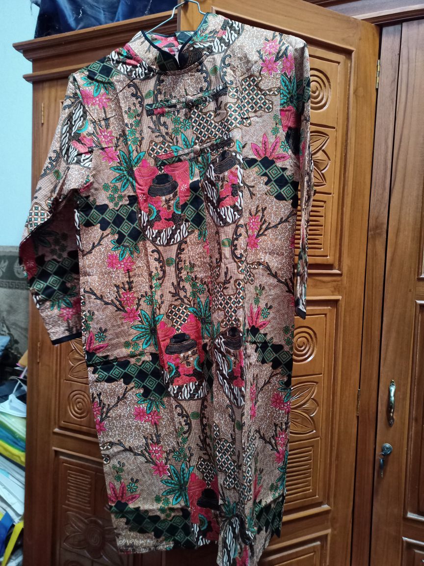 Atasan Dress Batik Wanita Sogan Tanahan Dsc05890