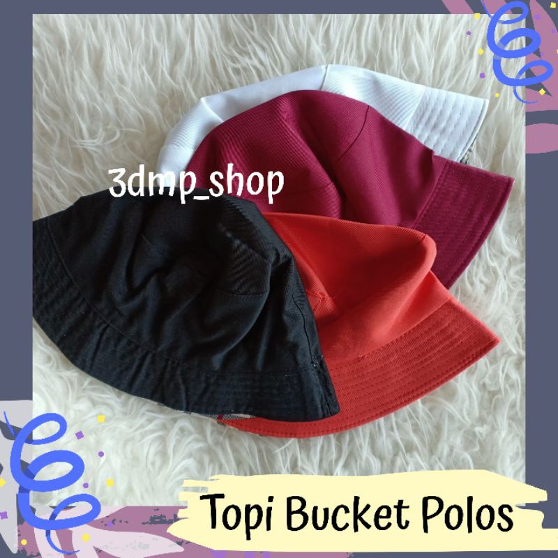 Topi Bucket polos bolak balik