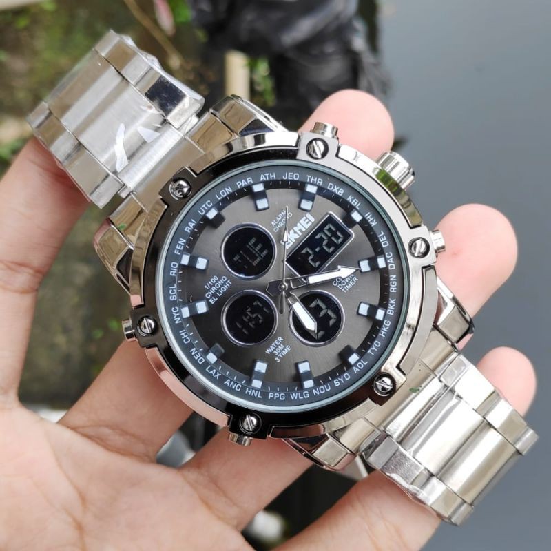 VIRAL!!! JAM TANGAN SKMEI ORIGINAL JAM TANGAN TERLARIS JAM PRIA BAHAN ALL STAINLISS BISA COD