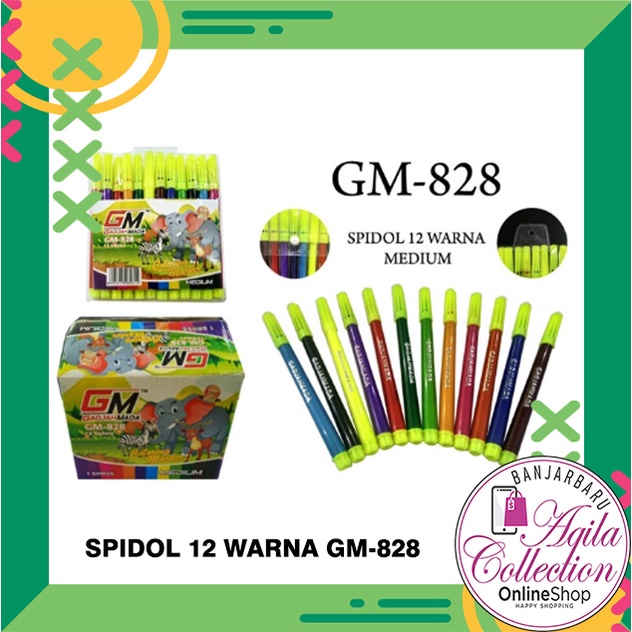 

SPIDOL MEDIUM 1 SET 12 WARNA GM-828