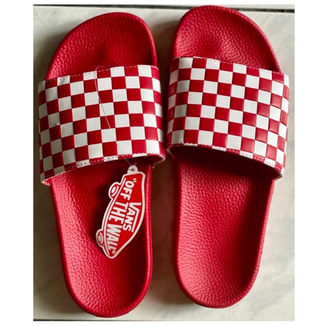 VANS sandals Slide On Checkerboard Red size 10 (US)
