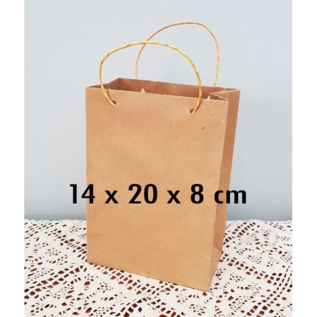 

paper bag polos paperbag coklat ukuran 14 x 20 tas kertas samson kraft goodie bag souvenir murah
