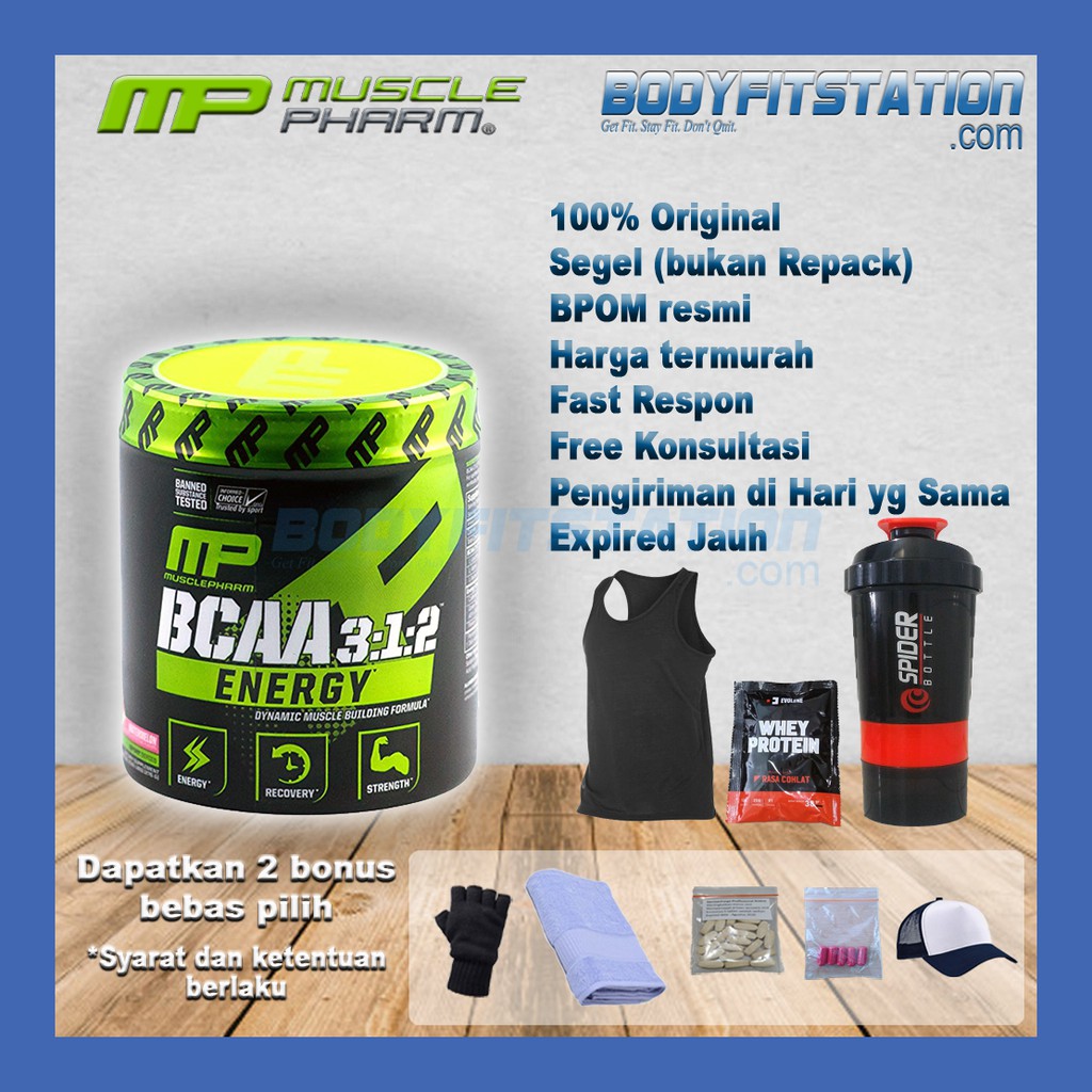 Musclepharm Bcaa 3 1 2 Energy 30 Servings 312 Bubuk Kapsul Mp Muscle Pharm Powder Suplemen Shopee Indonesia