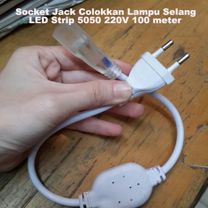 Socket Jack Colokkan Lampu Selang LED Strip 2 pin 5050 220V 100 meter