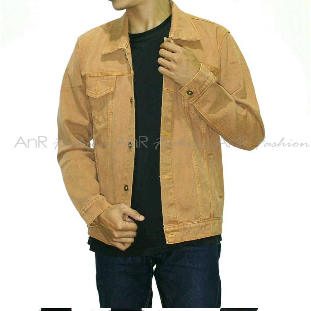 Jaket Jeans Denim Pria/Cowok - BioBlitz/BioWash/BiruDongker/Coklat/Hitam