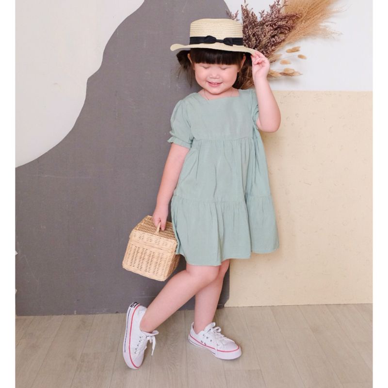 korean dress anak TOKYO (sage Green)