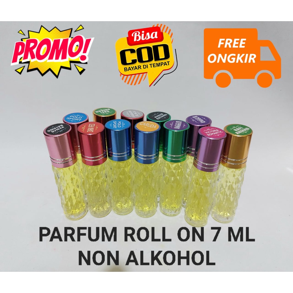 (7 ML) PARFUM ROLL ON BIBIT NON ALKOHOL 7 ML TERMURAH. KUALITAS DIJAMIN AWET. DENGAN BOTOL WAJIK 7 ML.(PART 1)