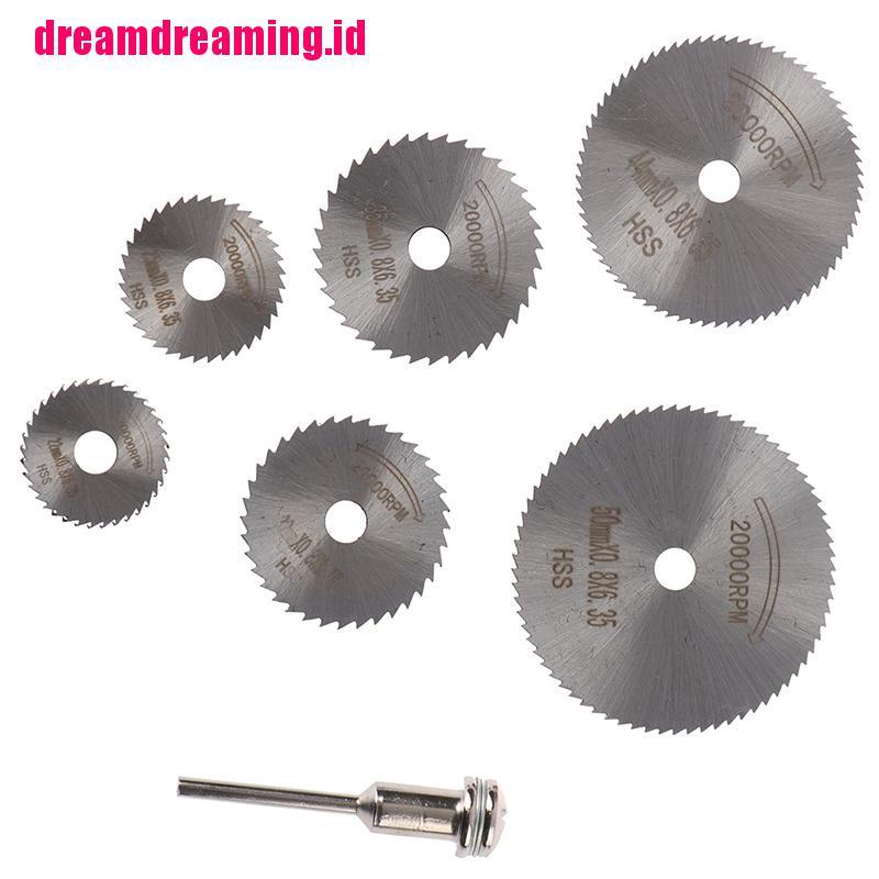 (dreamdreaming.id) 7pcs / Set Mata Pisau Gergaji Mandrel Bahan HSS Untuk Rotary Tool