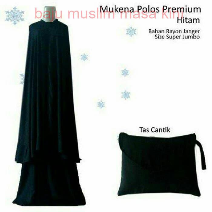 MUKENA BALI POLOS HITAM
