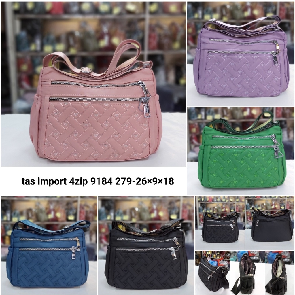 Tas import selempang parasut wanita