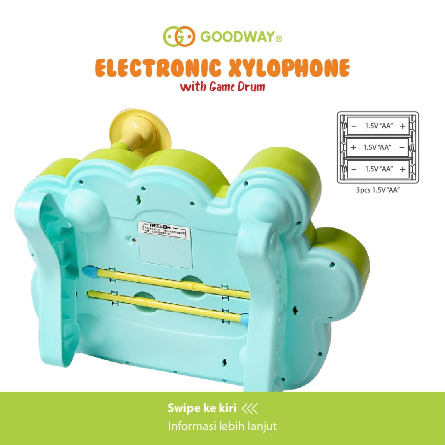 GOODWAY ELECTRONIC XYLOPHONE WITH GAME DRUM / GW3502