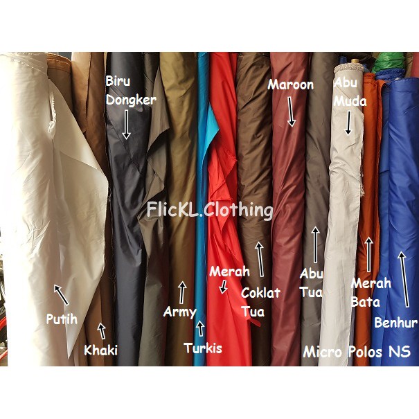 Bahan Kain Micro Polos  NS Parasut Parasit Puring Jaket