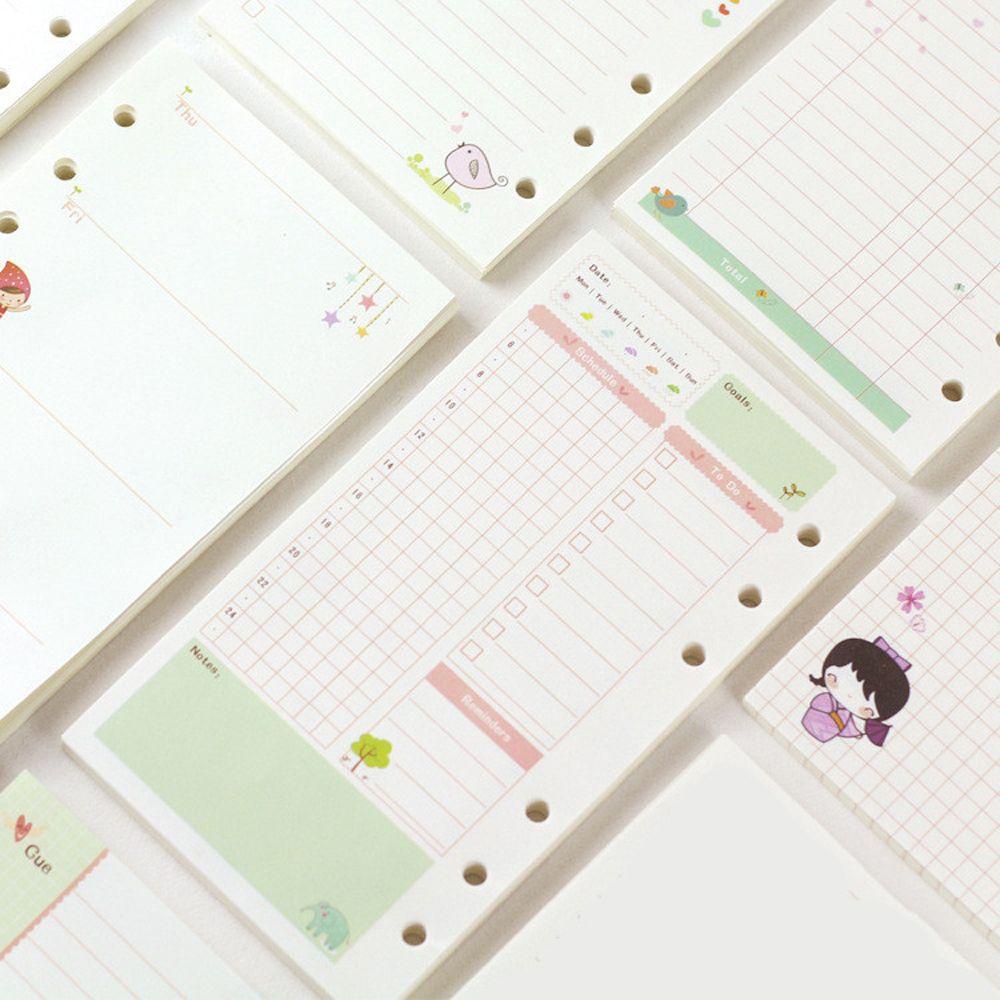 Quinton Loose Leaf Paper Refill Kawaii Agenda Bulanan 45lembar To do List Daily Planner Binder Halaman Dalam