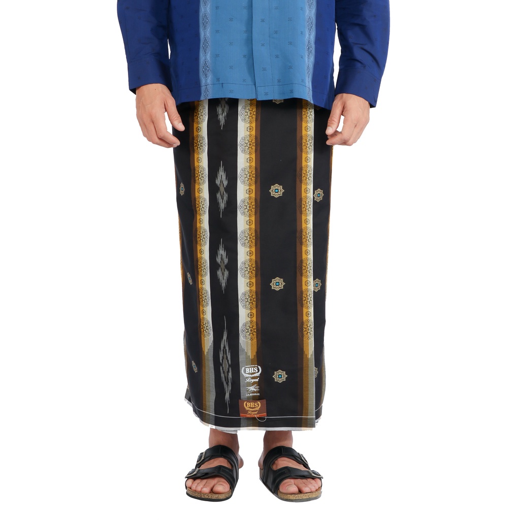 Sarung BHS Royal  Jacquard Songket Ikat Warna Hitam