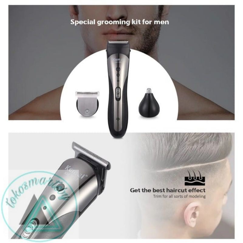 Alat Cukur Rambut Elektrik - Professional Hair Clipper 3in1 Kemei KM 1407 untuk potong rambut, kumis