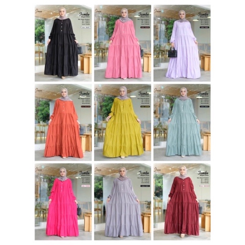 NEW MEGAN DRESS JUMBO LD134 MATT RAYON PREMIUM ORIGINAL JANNA