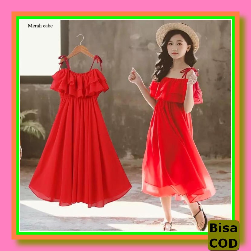 Dress Anak Impor,Dress Cheongsam Sakura Anak,Dress Anak Cny Imlek EH715 [Dress Evie Kid Vl] Dress A