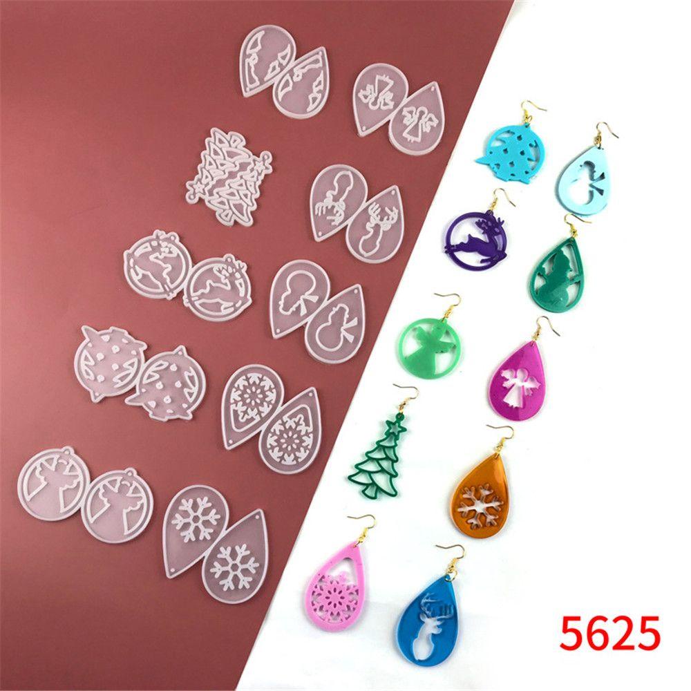 Solighter Anting Cetakan Resin DIY Membuat Perhiasan Alat Menjuntai Kristal Resin Silikon Cetakan