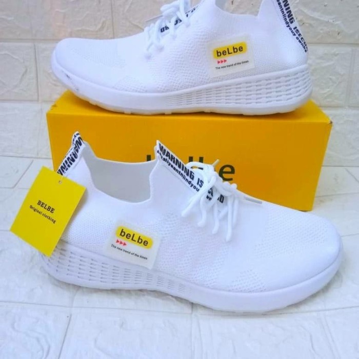 Sepatu Fashion Belbe Sneakers Wanita Import Quality - Putih