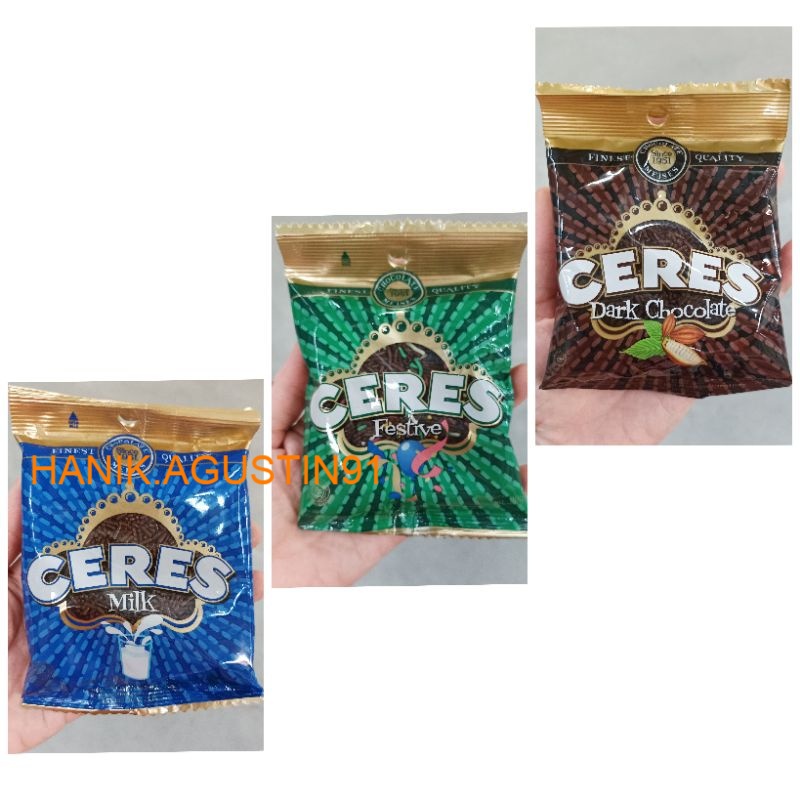 

Ceres Meises Classic / Milk / Festive Coklat 90 Gram / Dark Coklat 75gr