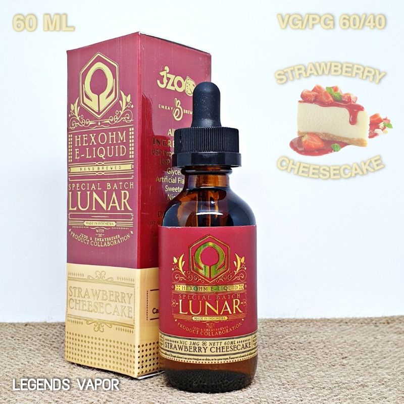 FREEBASE - LUNAR HEXOHM Strawberry Cheesecake 60ML AUTHENTIC