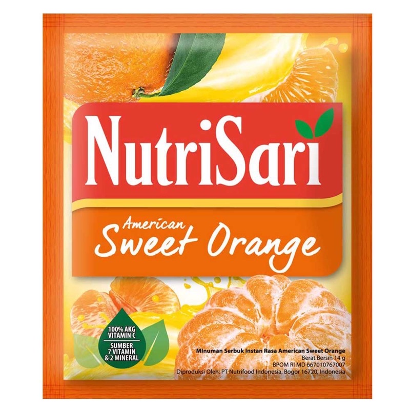 

Nutrisari Sweet Orange 1 Renceng 10 x 14 gr