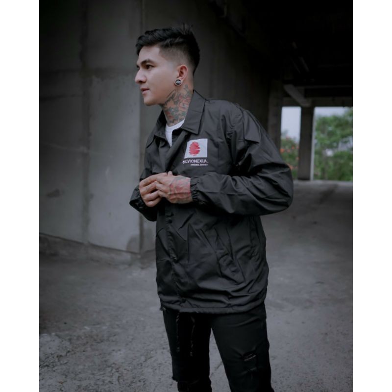 JAKET COACH - JACKET WINBREAKER HITAM JAPAN MOTIF NAGA SALVIO HEXIA SUKAJAN