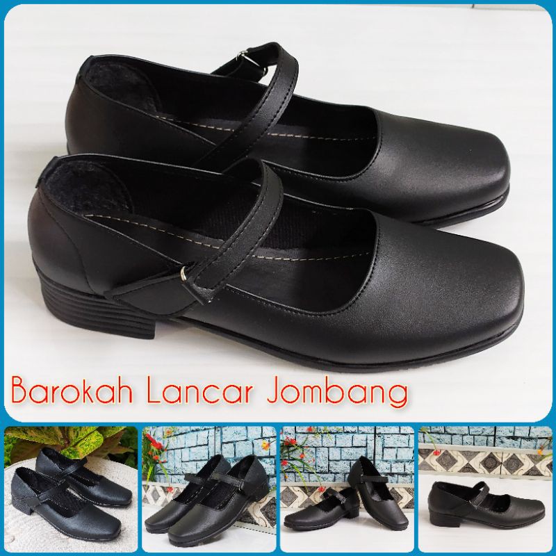 SEPATU PANTOFEL HITAM HAK 3CM PASKIBRA 36-40