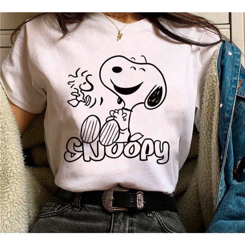 MYSTIQUE.ID-BAJU KAOS SNOOPY T-SHIRT LUCU DAN AESTHETIC