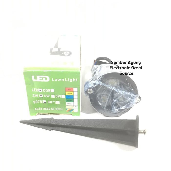 Lampu Taman Sorot Cahaya Kuning 3Mata 3000K Oska 9070 LED Outddoor IP6
