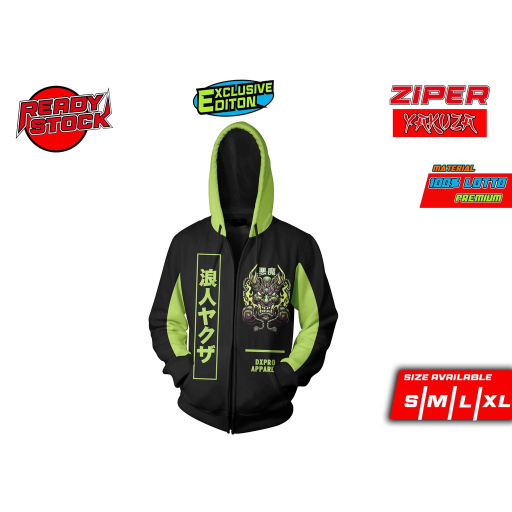 ZIPPER JAKET RACING PRO X YAKUZA DEMON DRAGON GREEN