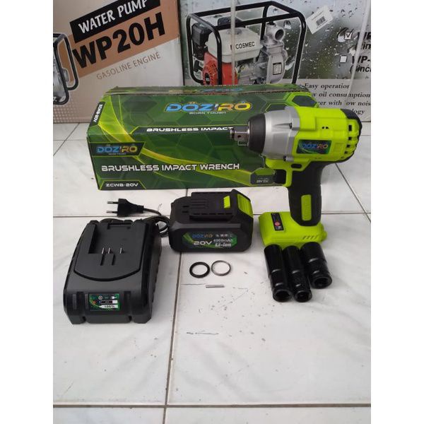 Impact cordless wrench DOZIRO 20volt//Bor cas baterai buka baut