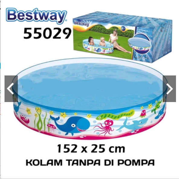 Bestway 55028, 55029 Kolam Renang Anak Mandi Bola Tanpa di Pompa 122 x 25cm - 152 x 25 cm