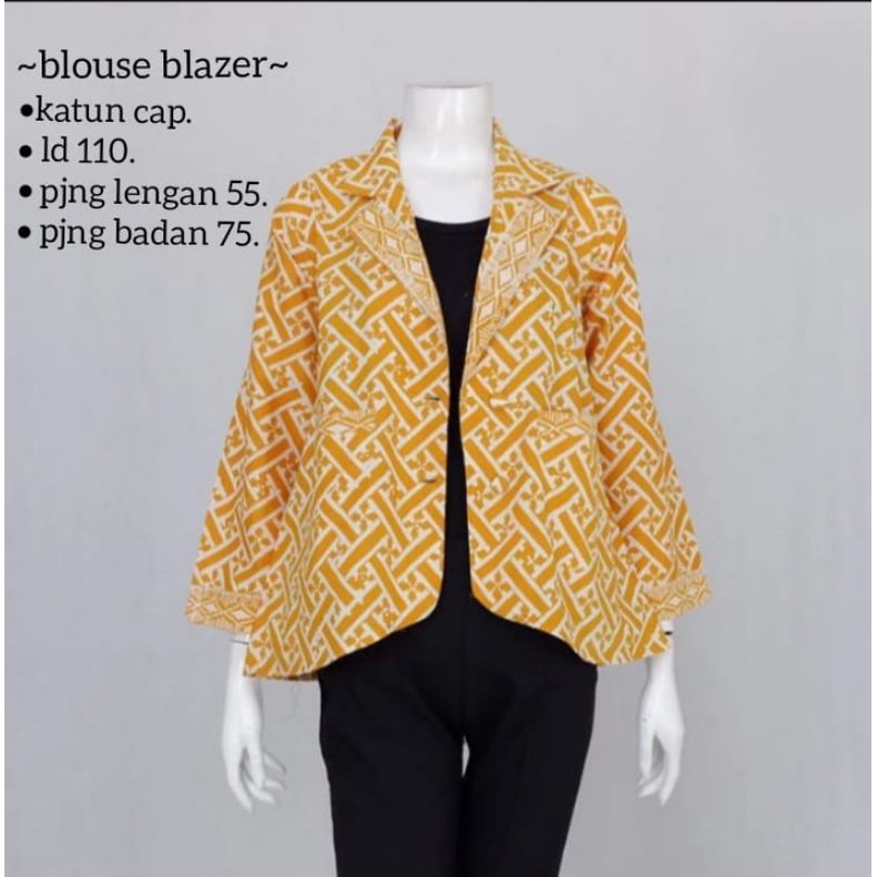 Blouse blazer cap garutan batik solo blazer batik