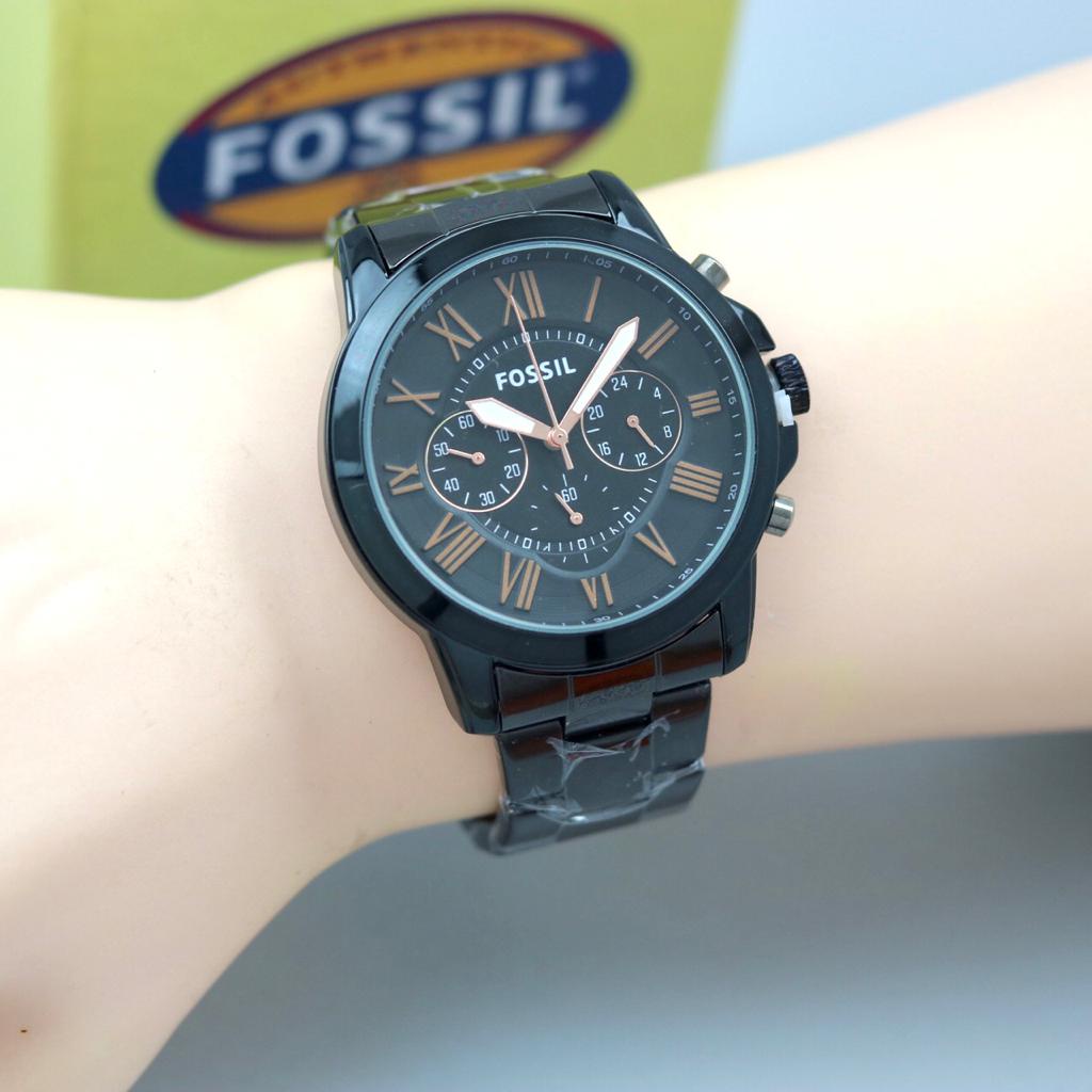 Jam Tangan Fashion Pria Wanita Y4851K Tali Rantai Tanggal Aktif Chrono Variasi Free Box &amp; Baterai