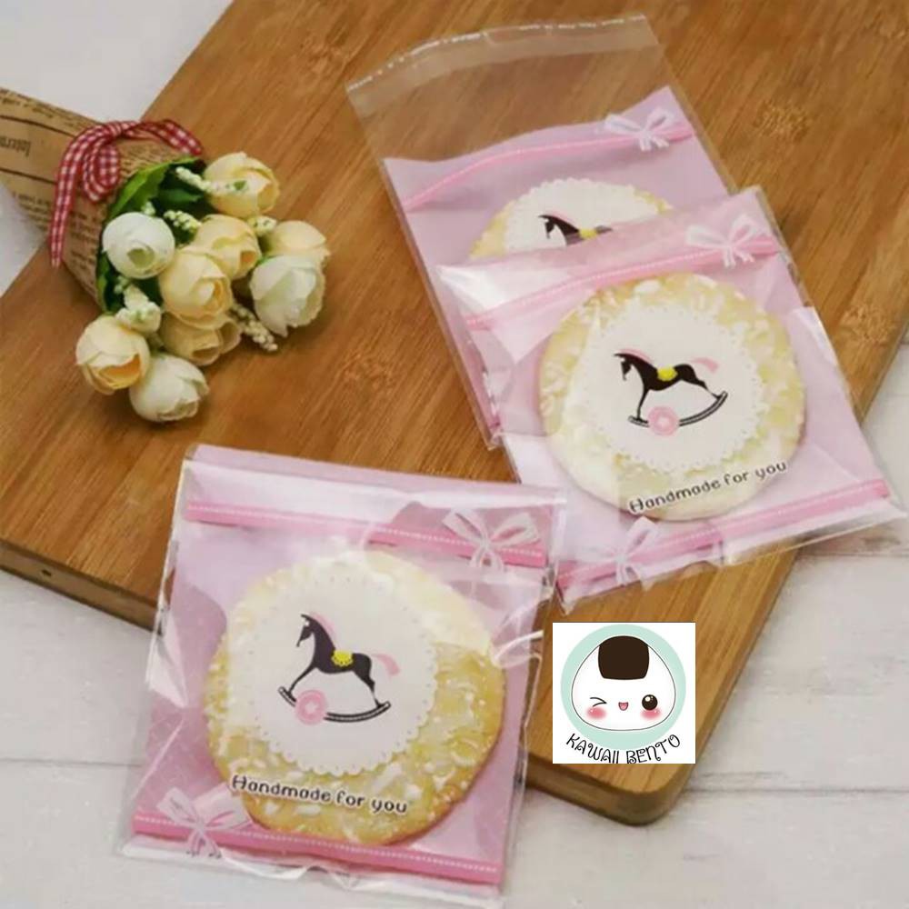 

COOKIES BAG ROCKING HORSE UK.14 CM X 14 CM plastik bungkus permen coklat kue kering