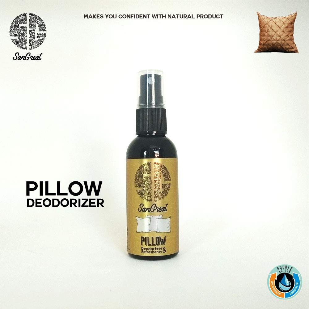 Parfum pewangi  bantal guling kasur Penghilang bau bantal guling bad cover sprei, SanGreat Pillow Deodorizer 60 ml-anti virus/bakteri