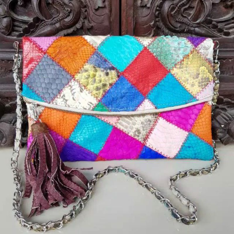 tas phyton pacoak/tas selempang clucth phyton