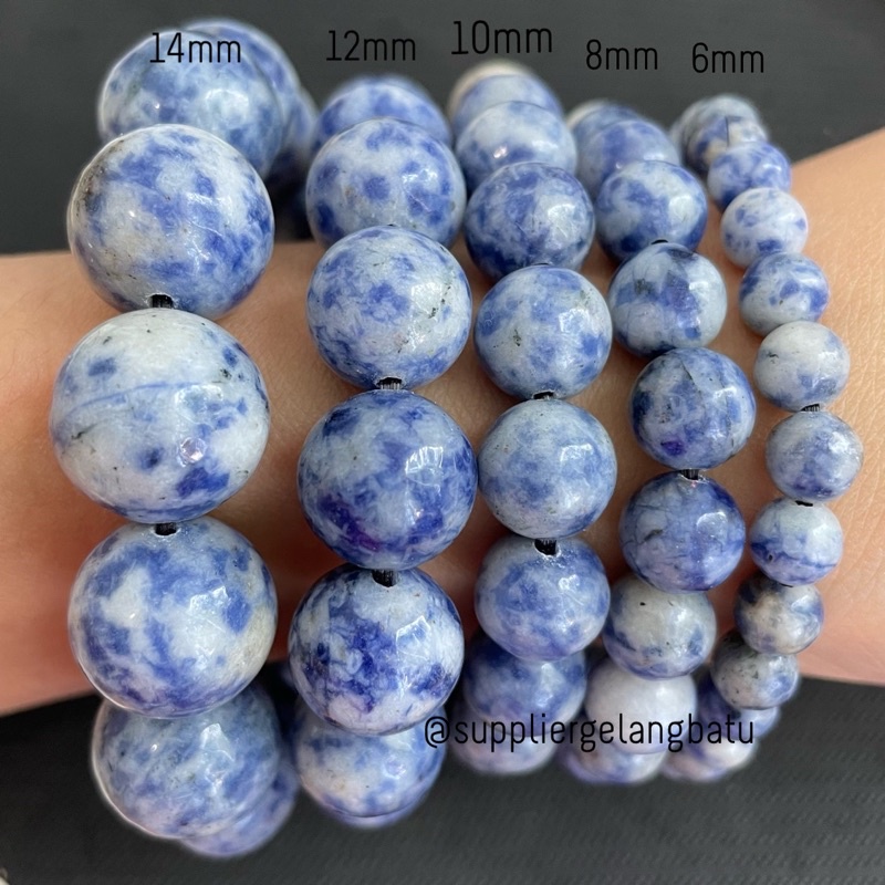 GELANG BATU SODALITE UKURAN 6-14MM