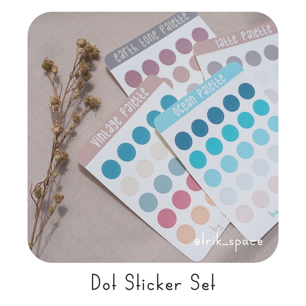 

dot sticker set / stiker hias warna / 1set isi 4 kertas