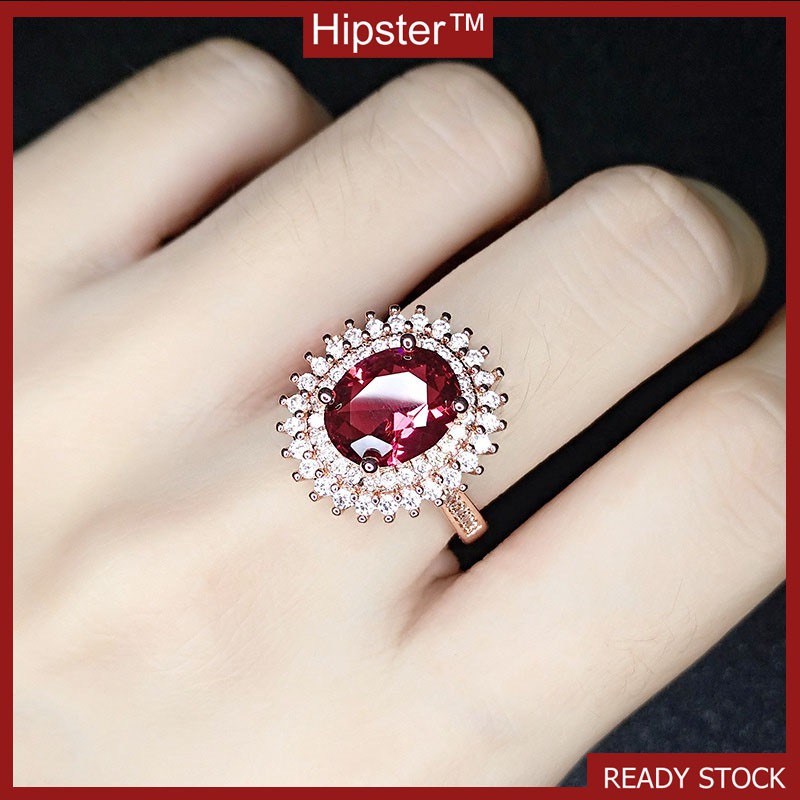 New Fashionable Elegant High-Grade SUNFLOWER Inlaid Ruby Ring