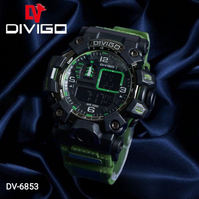 (Terima Cod)Jam Tangan Wanita/Pria Divigo Digital STP Anti Air/Water Resist Strap Rubber/Karet(Dikirim Jakarta)